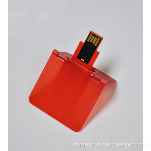 CaraUSB branded Transparent plastic material folding card Usb flash disk bank card gift cards customized pendrive 8GB colorful